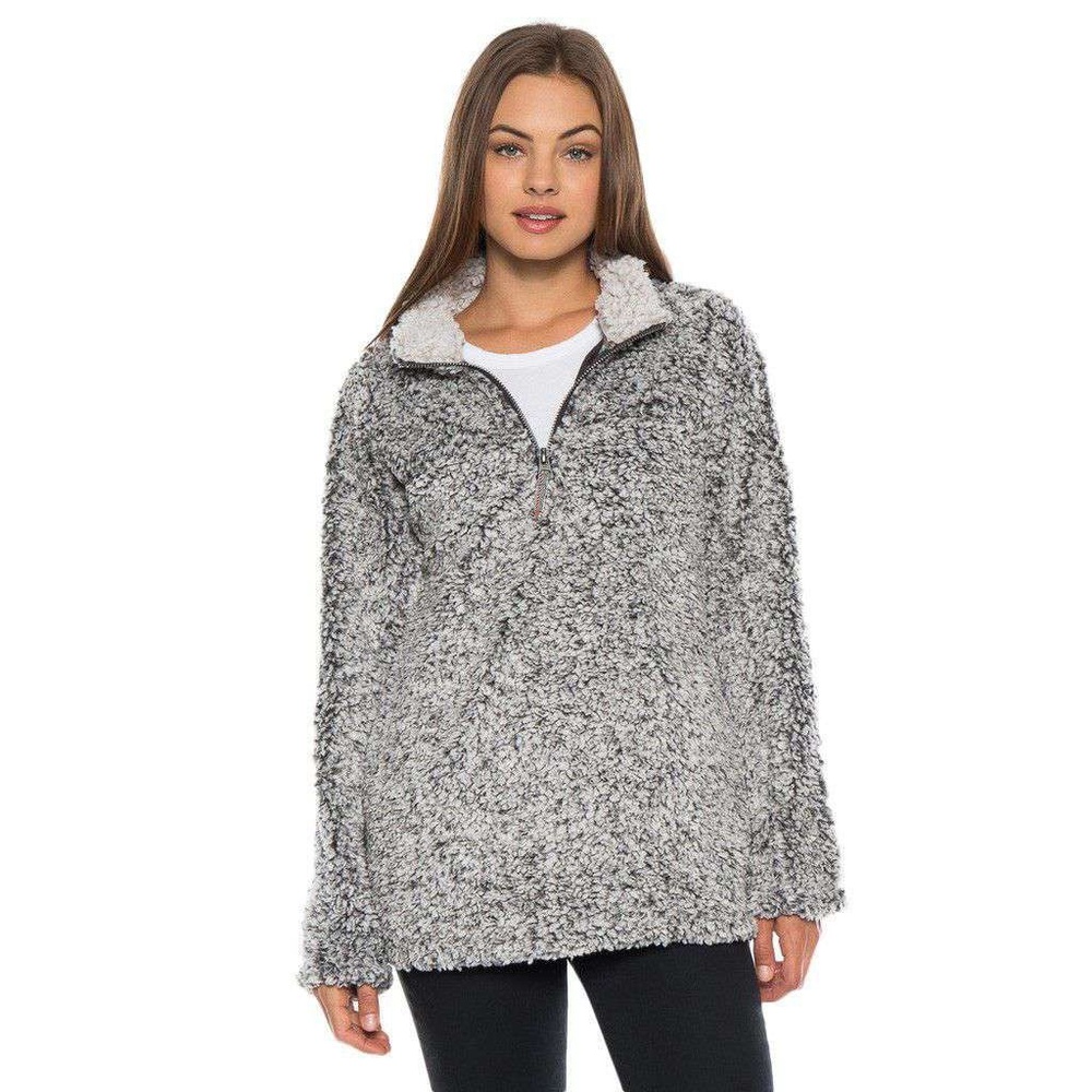 True Grit Original Frosty Tipped Pullover Fleece Jacket Charcoal Size M